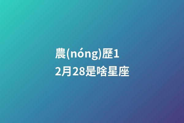 農(nóng)歷12月28是啥星座-第1張-星座運(yùn)勢-玄機(jī)派