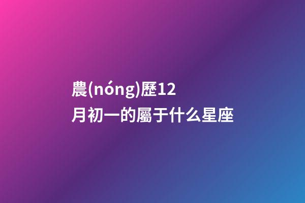 農(nóng)歷12月初一的屬于什么星座-第1張-星座運勢-玄機派