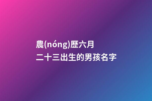 農(nóng)歷六月二十三出生的男孩名字(農(nóng)歷六月二十三出生的女孩)-第1張-女孩起名-玄機(jī)派