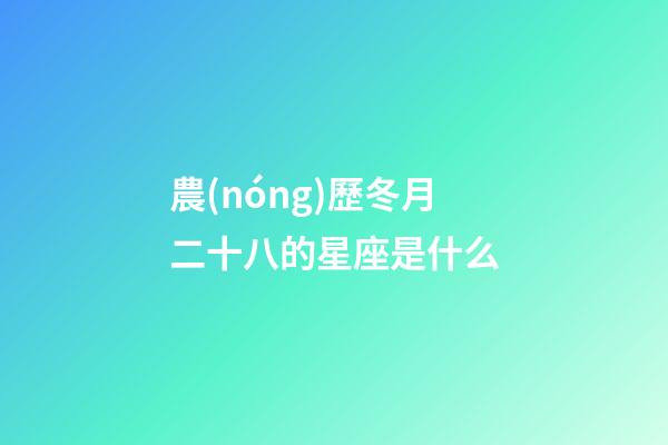 農(nóng)歷冬月二十八的星座是什么-第1張-星座運勢-玄機派