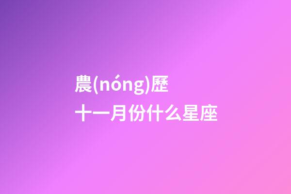 農(nóng)歷十一月份什么星座-第1張-星座運(yùn)勢-玄機(jī)派