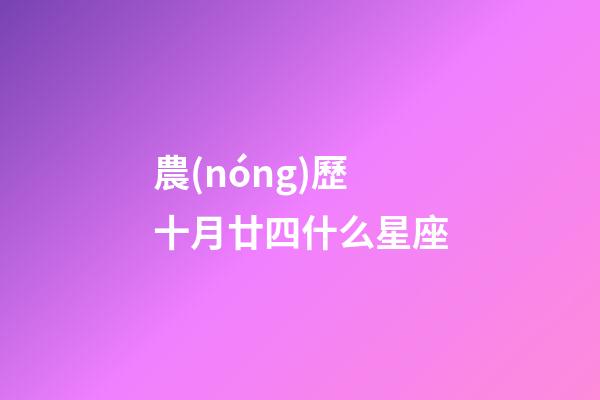 農(nóng)歷十月廿四什么星座-第1張-星座運(yùn)勢-玄機(jī)派