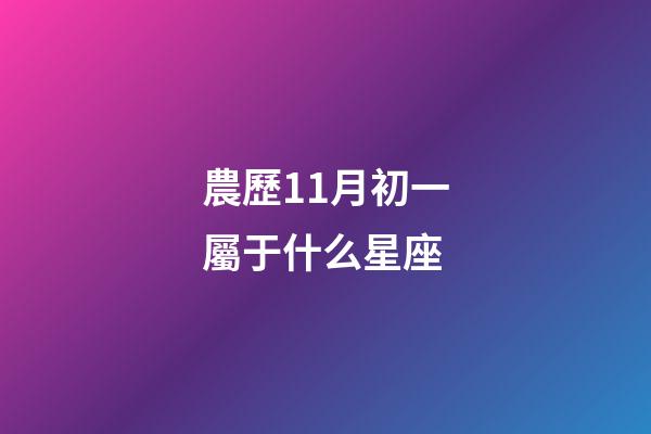 農歷11月初一屬于什么星座-第1張-星座運勢-玄機派