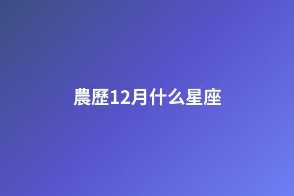 農歷12月什么星座-第1張-星座運勢-玄機派