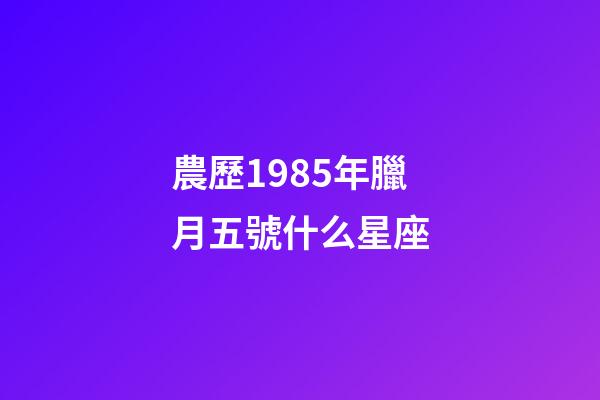 農歷1985年臘月五號什么星座-第1張-星座運勢-玄機派