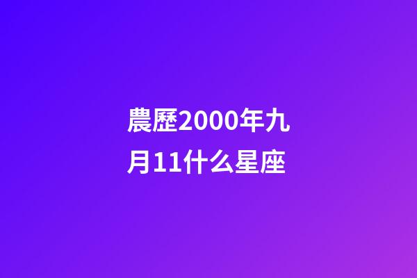 農歷2000年九月11什么星座-第1張-星座運勢-玄機派