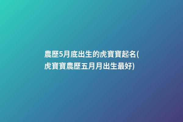 農歷5月底出生的虎寶寶起名(虎寶寶農歷五月月出生最好)