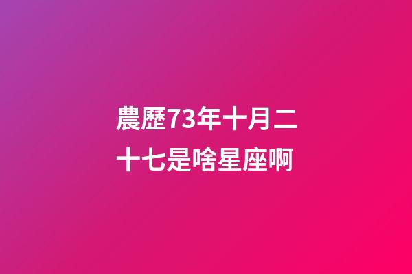 農歷73年十月二十七是啥星座啊-第1張-星座運勢-玄機派