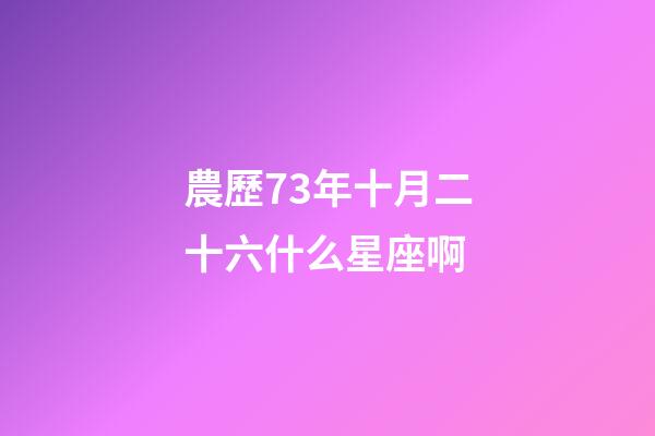 農歷73年十月二十六什么星座啊-第1張-星座運勢-玄機派