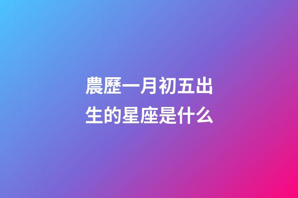 農歷一月初五出生的星座是什么-第1張-星座運勢-玄機派