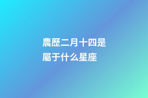 農歷二月十四是屬于什么星座
