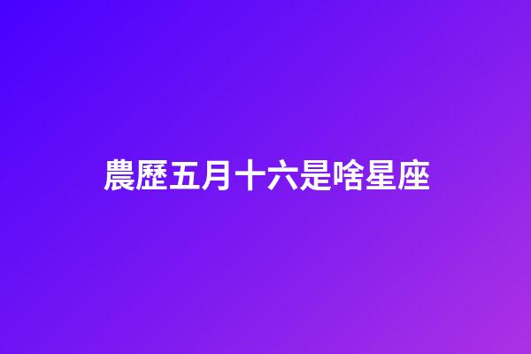 農歷五月十六是啥星座-第1張-星座運勢-玄機派