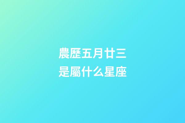 農歷五月廿三是屬什么星座-第1張-星座運勢-玄機派