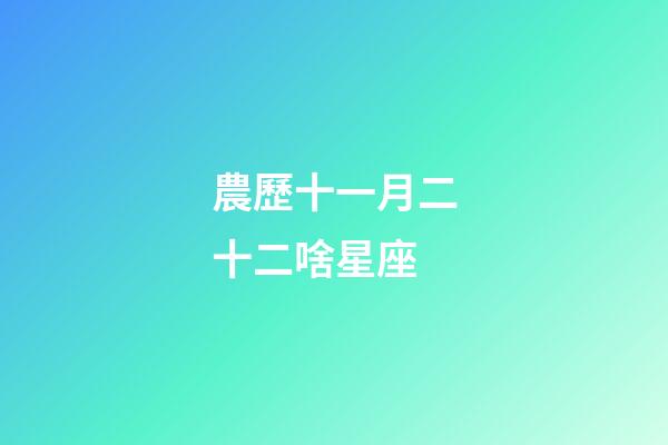 農歷十一月二十二啥星座-第1張-星座運勢-玄機派