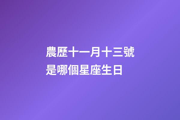 農歷十一月十三號是哪個星座生日-第1張-星座運勢-玄機派