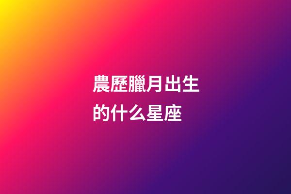農歷臘月出生的什么星座-第1張-星座運勢-玄機派