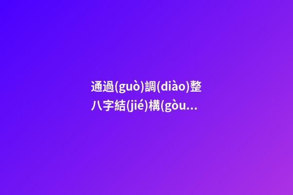 通過(guò)調(diào)整八字結(jié)構(gòu)及時(shí)規(guī)避災(zāi)禍