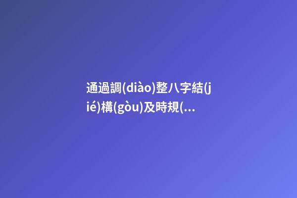 通過調(diào)整八字結(jié)構(gòu)及時規(guī)避災禍
