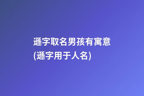 遜字取名男孩有寓意(遜字用于人名)