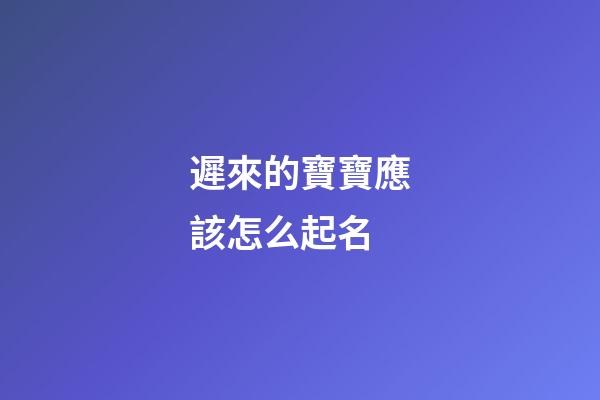 遲來的寶寶應該怎么起名(遲來的孩子乳名怎么取)