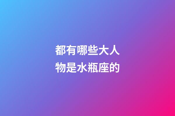 都有哪些大人物是水瓶座的