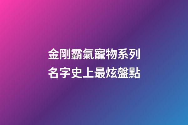 金剛霸氣寵物系列名字史上最炫盤點