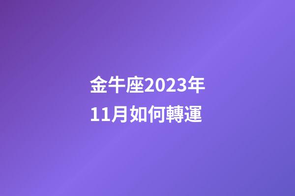 金牛座2023年11月如何轉運-第1張-星座運勢-玄機派
