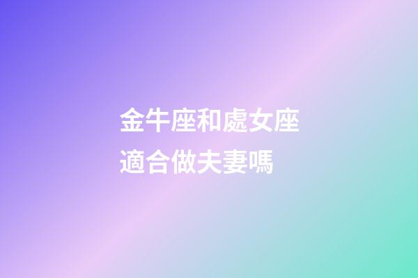 金牛座和處女座適合做夫妻嗎-第1張-星座運勢-玄機派