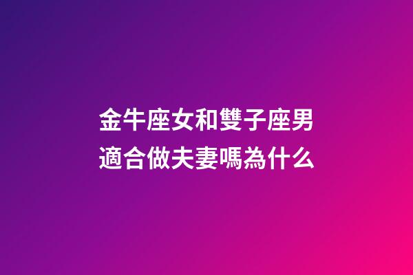 金牛座女和雙子座男適合做夫妻嗎為什么-第1張-星座運(yùn)勢(shì)-玄機(jī)派