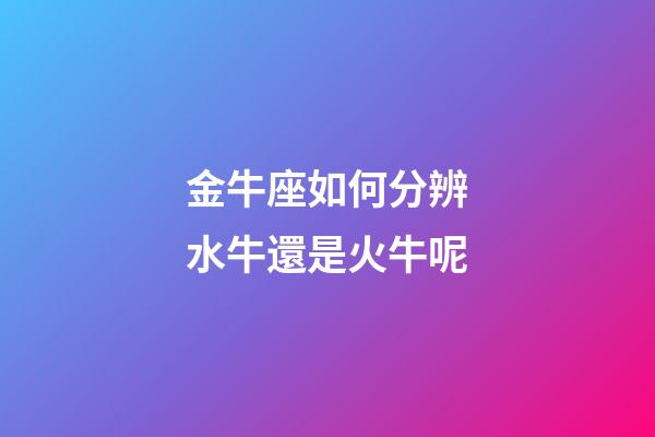 金牛座如何分辨水牛還是火牛呢-第1張-星座運勢-玄機派
