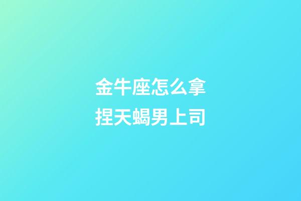 金牛座怎么拿捏天蝎男上司-第1張-星座運勢-玄機派