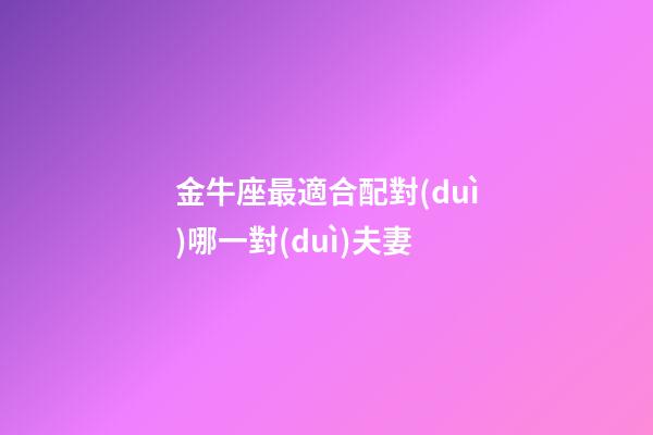 金牛座最適合配對(duì)哪一對(duì)夫妻-第1張-星座運(yùn)勢(shì)-玄機(jī)派