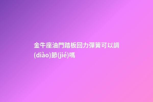 金牛座油門踏板回力彈簧可以調(diào)節(jié)嗎