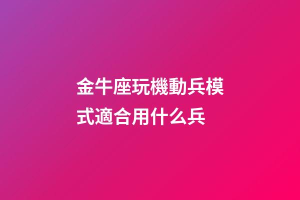 金牛座玩機動兵模式適合用什么兵-第1張-星座運勢-玄機派