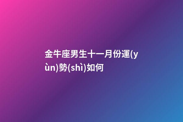 金牛座男生十一月份運(yùn)勢(shì)如何-第1張-星座運(yùn)勢(shì)-玄機(jī)派