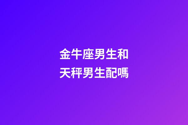 金牛座男生和天秤男生配嗎-第1張-星座運勢-玄機派