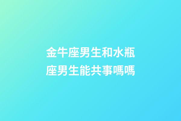金牛座男生和水瓶座男生能共事嗎嗎-第1張-星座運勢-玄機派