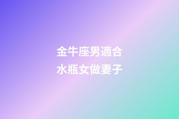 金牛座男適合水瓶女做妻子-第1張-星座運勢-玄機派