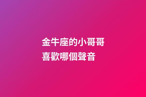 金牛座的小哥哥喜歡哪個聲音-第1張-星座運勢-玄機(jī)派