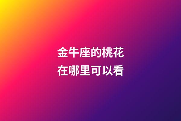 金牛座的桃花在哪里可以看-第1張-星座運勢-玄機派