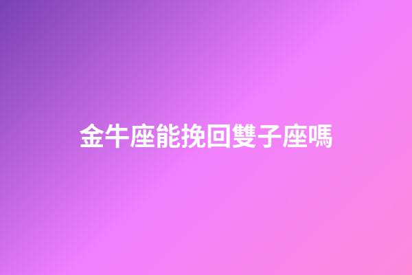 金牛座能挽回雙子座嗎-第1張-星座運勢-玄機派