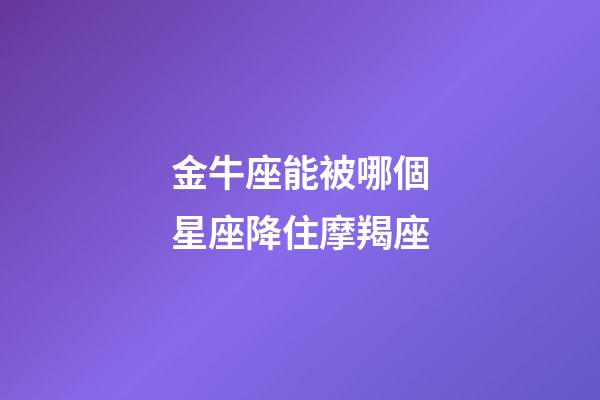 金牛座能被哪個星座降住摩羯座-第1張-星座運勢-玄機派