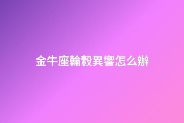 金牛座輪轂異響怎么辦