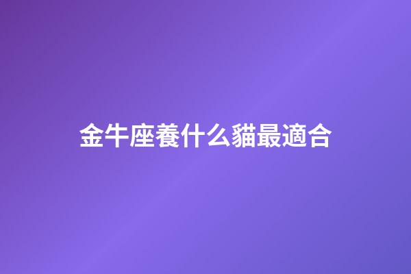 金牛座養什么貓最適合-第1張-星座運勢-玄機派