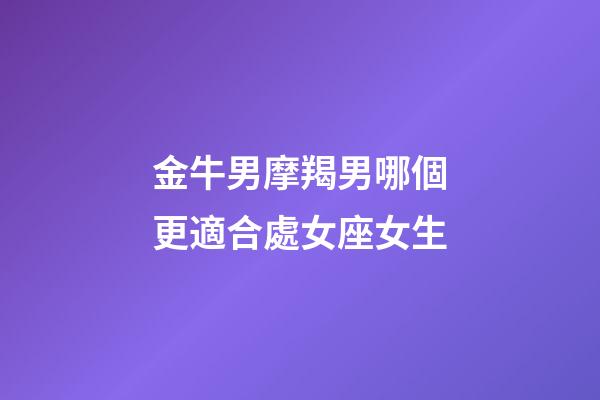 金牛男摩羯男哪個更適合處女座女生-第1張-星座運勢-玄機派