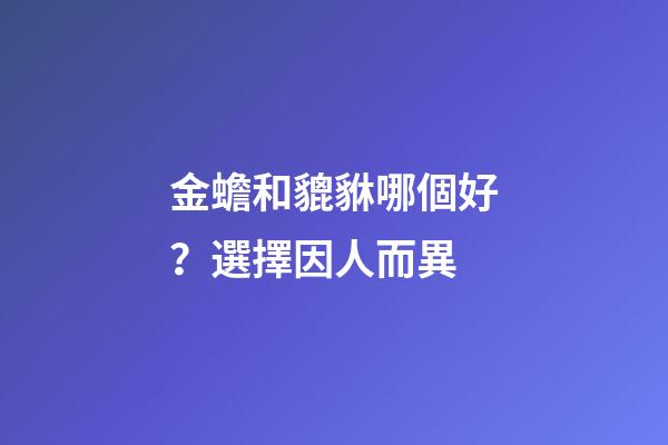 金蟾和貔貅哪個好？選擇因人而異