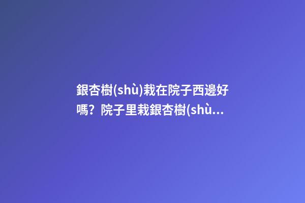 銀杏樹(shù)栽在院子西邊好嗎？院子里栽銀杏樹(shù)的風(fēng)水作用介紹