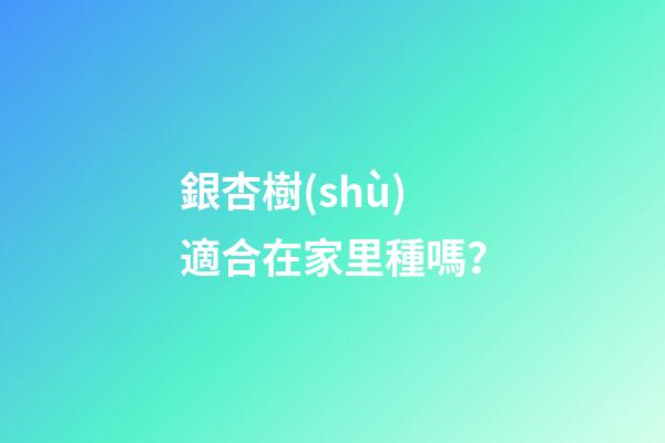 銀杏樹(shù)適合在家里種嗎？