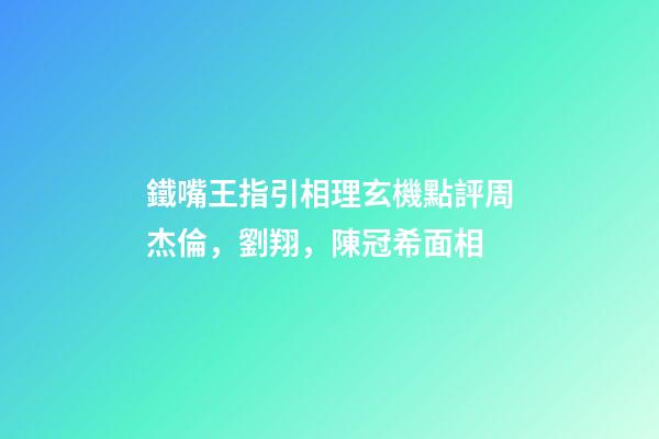 鐵嘴王指引相理玄機點評周杰倫，劉翔，陳冠希面相
