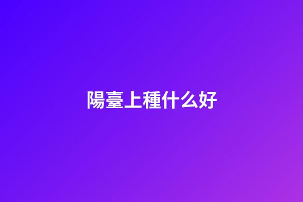 陽臺上種什么好